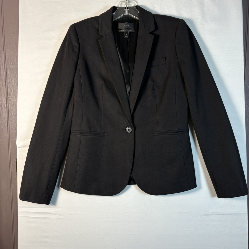 J. CREW women Black  Blazer Jacket  Career Office Casual one-Button Size‎ 6